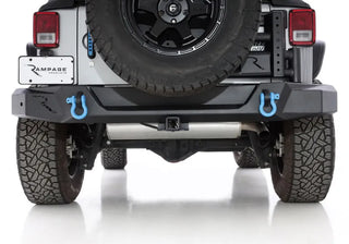 Rampage Trailguard Rear Bumper w/ 2" Receiver Tow Hitch (REAR): Jeep Wrangler (07-18) - Black