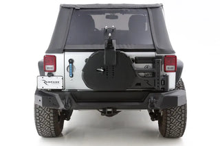Rampage Trailguard Rear Bumper w/ 2" Receiver Tow Hitch (REAR): Jeep Wrangler (07-18) - Black