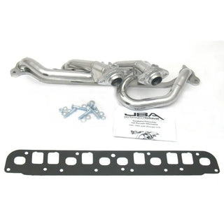 JBA Shorty Header (Silver Ceramic): Jeep Wrangler 4.0L 2000 - 2006