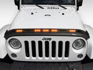 Rugged Ridge LightShield Hood Guard w/ Integrated LED Lights: Fits Jeep Wrangler (07-18)