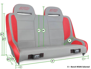 PRP Seats Elite Series Rear Bench: Jeep Wrangler / Gladiator (07-26)