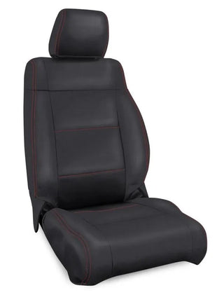 PRP Seats Front Seat Covers (FRONT): Jeep Wrangler 2007-18 - Black / Red Stitching