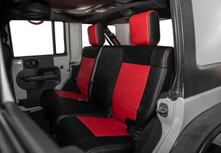 PRP Seats Rear Seat Cover (REAR): Jeep Wrangler (07-18) - Black w/ Red Stitching