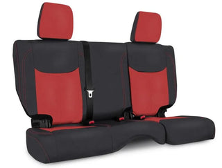 PRP Seats Rear Seat Cover (REAR): Jeep Wrangler JK 2013-2018 4-Door - Black/Red