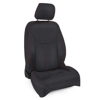 PRP Seats Front Seat Covers (FRONT): Jeep Wrangler (07-18) - Black w/ Red Stitching