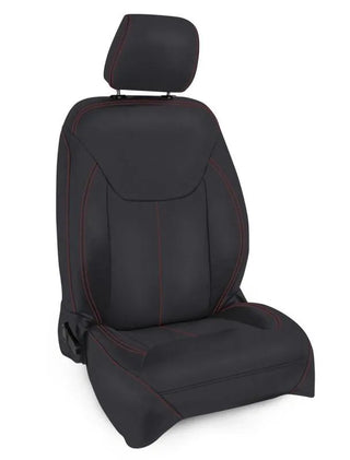 PRP Seats Front Seat Covers (FRONT): Jeep Wrangler (07-18) - Black w/ Red Stitching