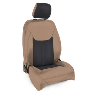 PRP Seats Front Seat Covers (PAIR): Fits Most Jeep Wrangler JK Models (2013-2018) - Black/Tan