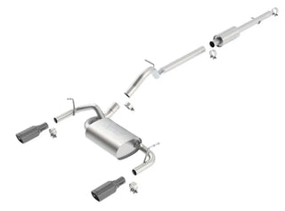 Borla Touring Cat-Back Exhaust System (Black Tips): Jeep Wrangler JK 3.6L V6 2012 - 2018