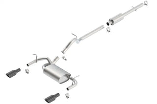 Borla Touring Cat-Back Exhaust System (Black Tips): Jeep Wrangler JK 3.6L V6 2012 - 2018
