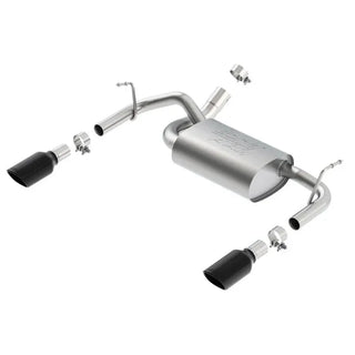 Borla ATAK Axle-Back Exhaust System (Black Tips): Jeep Wrangler JK 3.6L V6 2012 - 2018