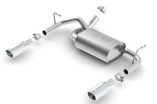 Borla Touring Axle-Back Exhaust System (Polished Tips): Jeep Wrangler JK 3.6L V6 2012 - 2018