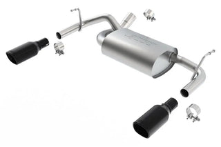 Borla Touring Axle-Back Exhaust System (Black Tips): Jeep Wrangler JK 3.6L V6 2012 - 2018