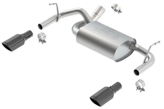 Borla Touring Axle-Back Exhaust System (Black Tips): Jeep Wrangler JK 3.6L V6 2012 - 2018