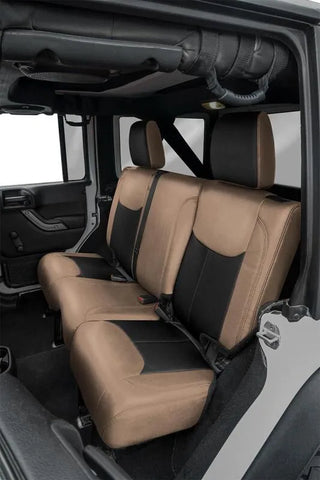 PRP Seats Rear Seat Cover (REAR): Jeep Wrangler JK 4-Door (2013-2018) - Black/Tan