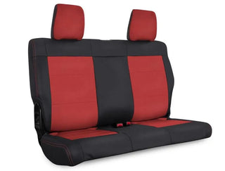 PRP Seats Rear Seat Cover (REAR): Jeep Wrangler (07-18) - Black w/ Red Stitching