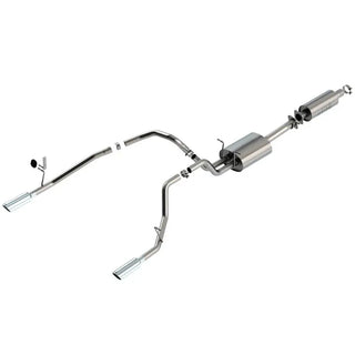 Borla S-Type Cat-Back Exhaust System (Dual Rear Exit, Polished Tips): Ram 3.6L V6 1500 2019 - 2024