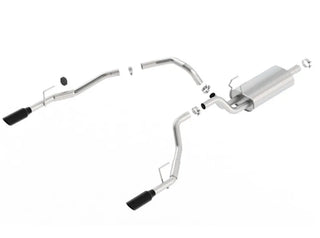 Borla Touring Cat-Back Exhaust (Black Tips, Thru Bumper): Dodge Ram 5.7L Hemi (02-18)