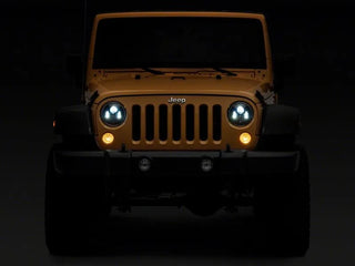 Raxiom 7-In LED Headlights Black Housing (PAIR): Fits Most Jeep Wrangler JK Models (2007-2018)