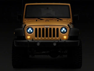 Raxiom 7-In LED Headlights (FRONT): Jeep Wrangler (07-18)
