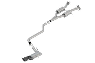 Borla S-Type Cat-Back Exhaust Black Chrome Tip (REAR): Jeep Grand Cherokee 2014-2021 3.6L