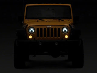 Raxiom 7-In LED Headlights Chrome Housing (PAIR): Fits Most Jeep Wrangler Models (2007-2018)