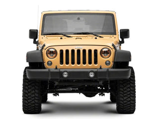 Raxiom 7-In LED Headlights Orange Housing Clear Lens: Fits Most Jeep Wrangler Models (2007-2018)