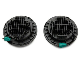 Raxiom 7-In LED Headlights Pair: Fits Most Jeep Wrangler Models (2007-2018) - Red Housing/Clear Lens