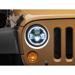 Raxiom Axial Series 7-Inch LED Headlights w/ DRL Turn Signals (F&R): Jeep Wrangler (07-18)