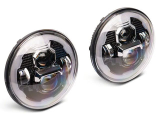 Raxiom Axial Series 7-Inch LED Headlights w/ DRL Turn Signals (F&R): Jeep Wrangler (07-18)