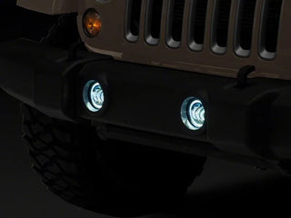 Raxiom Axial Series 4-Inch LED Fog Lights w/ Halo: Fits Most Jeep Wrangler Models (2007-2018)