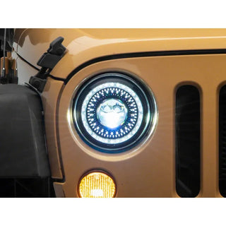 Raxiom Axial 7-In Dragon Eye LED Headlights (F&R): Jeep Wrangler (07-18)