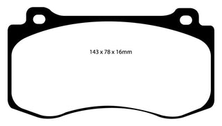 EBC Greenstuff Front Brake Pads: Jeep Grand Cherokee 6.1L SRT8 2006 - 2010