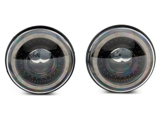 Raxiom Axial 7-In Dragon Eye LED Headlights (F&R): Jeep Wrangler (07-18)