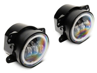 Raxiom Axial Series Halo LED Fog Lights (FRONT): Fits Most Jeep Wrangler Models (2007-2018) - Amber
