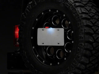 Raxiom Axial Series License Plate Bracket w/ LED Brake Light: Jeep Wrangler (07-18)