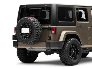Raxiom Axial Series License Plate Bracket w/ LED Brake Light: Jeep Wrangler (07-18)