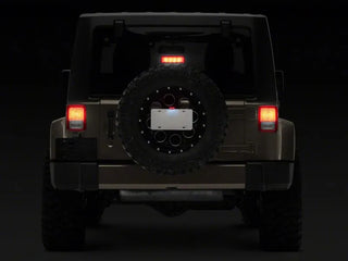 Raxiom Axial Series License Plate Bracket w/ LED Brake Light: Jeep Wrangler (07-18)