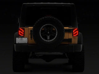 Raxiom Axial Series Trident LED Tail Lights (REAR): Jeep Wrangler (07-18) - Black Housing Clear Lens