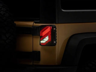 Raxiom Axial Series Trident LED Tail Lights (REAR): Jeep Wrangler (07-18) - Black Housing Smoked Lens