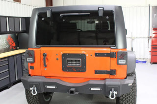 Fishbone Offroad Aluminum Tailgate Plate (REAR): Jeep Wrangler (07-18) - Black Textured
