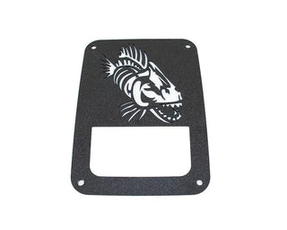 Fishbone Offroad Aluminum Tail Light Covers (REAR): Jeep Wrangler (07-18) - Black Textured
