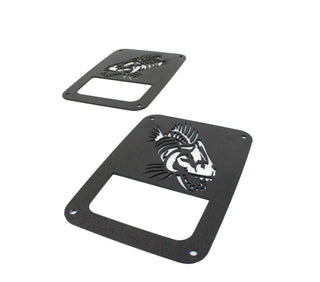Fishbone Offroad Aluminum Tail Light Covers (REAR): Jeep Wrangler (07-18) - Black Textured