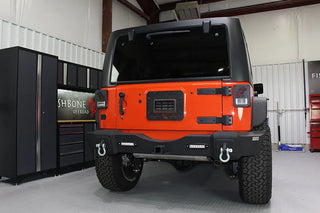 Fishbone Offroad Aluminum Tail Light Covers (REAR): Jeep Wrangler (07-18) - Black Textured