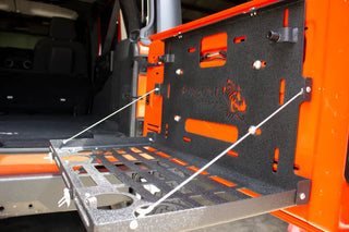 Fishbone Offroad Tailgate Table: Jeep Wrangler (07-18) w/ SS Hardware - Black Textured