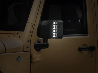 Raxiom Off-Road LED Manual Mirrors w/ Turn Signals: Fits Most Jeep Wrangler Models (2007-2018)