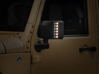 Raxiom Off-Road LED Manual Mirrors w/ Turn Signals: Fits Most Jeep Wrangler Models (2007-2018)