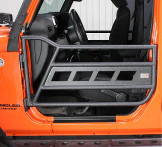 Fishbone Offroad Steel Front Tube Doors (FRONT): Jeep Wrangler (07-18) - Black Textured