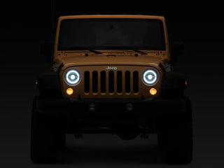 Raxiom Axial Series LED Headlights (FRONT) w/ Black Housing: Jeep Wrangler (07-18)