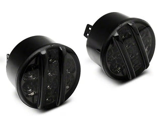 Raxiom Axial Series Smoked LED Front Turn Signals: Fits Most Jeep Wrangler Models (2007-2018)