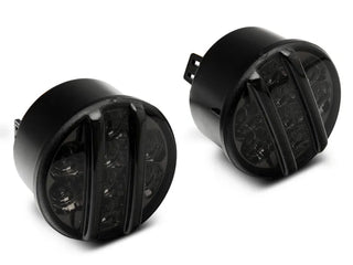 Raxiom Axial Series Smoked LED Front Turn Signals: Fits Most Jeep Wrangler Models (2007-2018)